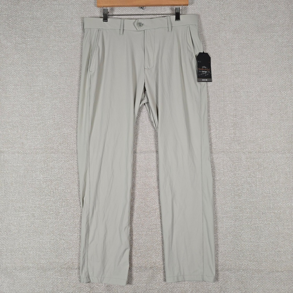 Weatherproof Vintage Mens Straight Fit Stretch Pants‎ Dune W5S844 33x30 NEW
